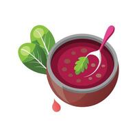 Nutritious Beetroot Soup Dish vector