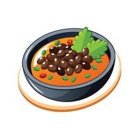 Delicious Black Beans Carrot Mash vector