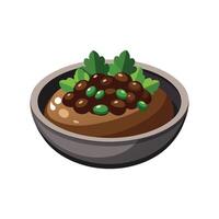 Creative Black Beans Mash vector
