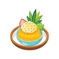 Nutritious Brown Rice Pineapple Mash Delight vector