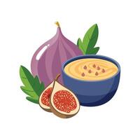 Nutty Buckwheat Fig Puree Delight vector