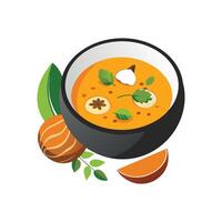Exotic Butternut Squash Coconut Soup vector