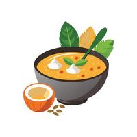 Savory Butternut Squash Coconut Soup vector