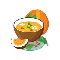 Nutritious Butternut Squash Coconut Soup vector