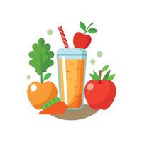 Nutritious Carrot Apple Juice Recipe vector