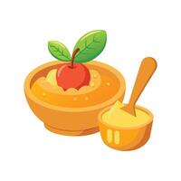 Creamy Carrot Apple Mash for Babies vector