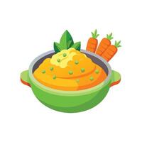 Nutritious Carrot Sweet Corn Mash vector