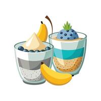Nutritious Chia Banana Pudding vector
