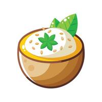 Savory Coconut Rice Pudding vector