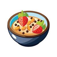 Nutritious Cooked Quinoa Fruit Mash vector