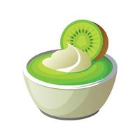 Nutritious Greek Yogurt with Kiwi vector