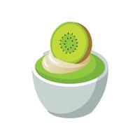 Delicious Greek Yogurt with Mashed Kiwi vector