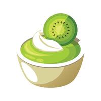 Savory Greek Yogurt with Kiwi vector