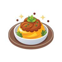 Creamy Ground Beef Butternut Squash Puree vector