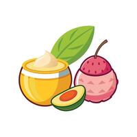 Nutritious Lychee Banana Puree for Every Meal vector