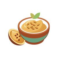 Savory Mashed Almond Butter Oats for Nutritious Meals vector