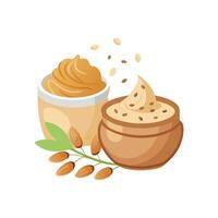 Nutritious Mashed Almond Butter Quinoa for Healthy Eating vector