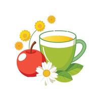 Savory Mashed Apple Chamomile Tea for Wholesome Drinking vector