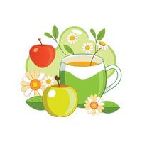 Nutritious Mashed Apple Chamomile Tea for Cozy Days vector