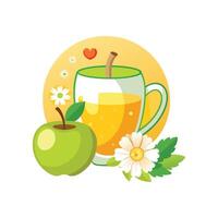Delicious Mashed Apple Chamomile Tea for Flavorful Sips vector