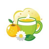 Creamy Mashed Apple Chamomile Tea for Healthy Drinking vector