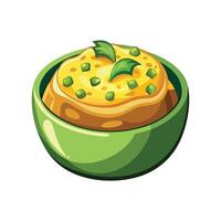 Nutritious Mashed Baked Zucchini with Cheese vector