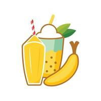Nutritious Mashed Banana Kefir Drink for Refreshment vector