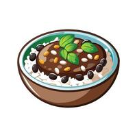 Nutritious Mashed Black Beans and Rice for Healthy Meals vector