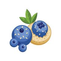 Tasty Mashed Blueberry Oat Bites for Snacks vector