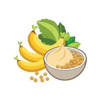 Nutritious Mashed Chickpea Banana for Breakfast vector