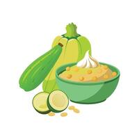 Nutritious Mashed Chickpea Zucchini for Healthy Meals vector