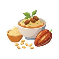 Savory Mashed Dates and Oats for Nutritious Meals vector