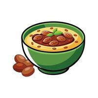 Creamy Mashed Dates and Oats for Healthy Treats vector