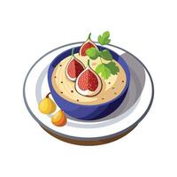 Nutritious Mashed Fig Oats for Flavorful Dishes vector