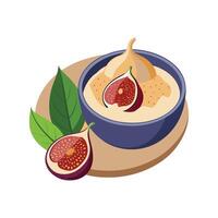 Savory Mashed Fig Oats for Healthy Eating vector
