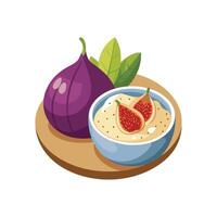 Delicious Mashed Fig Oats for Nutritious Meals vector