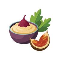 Savory Mashed Fig Oats for Flavorful Eating vector