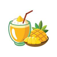 Creamy Mashed Mango Rice Drink for Tasty Refreshment vector