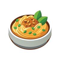 Delicious Mashed Lentils with Whole Wheat Pasta vector