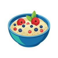 Delicious Mashed Oatmeal with Berries for Every Meal vector