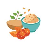 Nutritious Mashed Oats Flaxseed Bites for Snacks vector