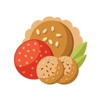 Savory Mashed Oats Flaxseed Bites for Healthy Eating vector