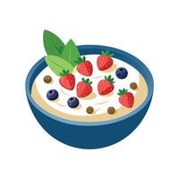 Creamy Mashed Oats with Berries for Every Meal vector