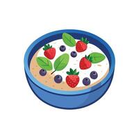 Nutritious Mashed Oats with Berries for Breakfast vector