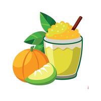Delicious Mashed Mango Rice Drink for Healthy Days vector