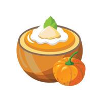 Nutritious Mashed Pumpkin Coconut Cream for Desserts vector