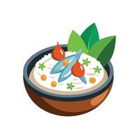 Nutritious Mashed Sardines Rice for Healthy Snacking vector