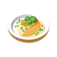 Nutritious Mashed Tofu with Peas for Healthy Meals vector
