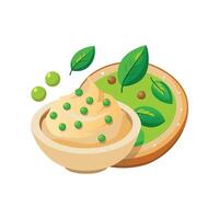 Savory Mashed Tofu with Peas for Nutritious Snacks vector