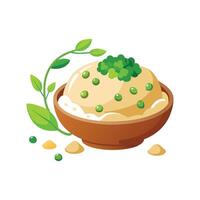Nutritious Mashed Tofu with Peas for Healthy Eating vector